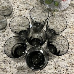 Matching Set Of Glasses- Smoky Black 15- Pieces