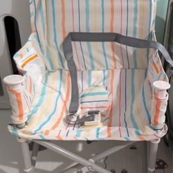 Like New Nuby Pop-Up Booster Seat with Removable Tray 6+ Months - Portable Booster Seat for Floor