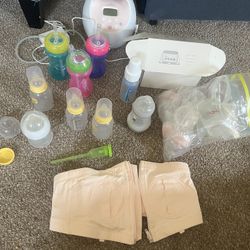 Bottles, 2 Breast Pumps, Bra For Pumping 