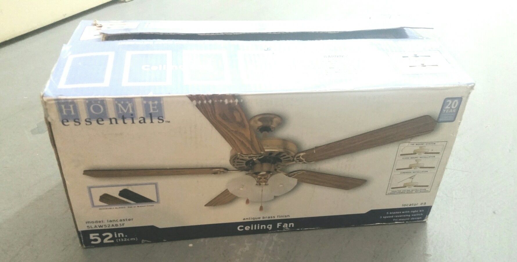 New In Box - Home Essentials 52" Ceiling Fan