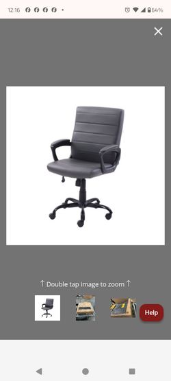 Mainstay Bonded Leather Office Chair - Gray New