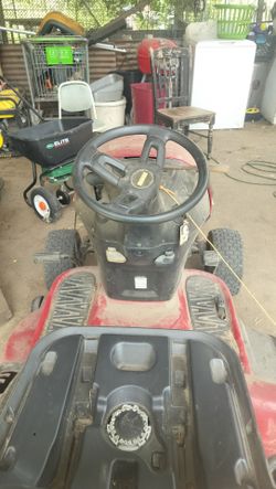 The Craftsman riding lawn mower as is it runs it touches it ready to go just needs the belt I sent the video the belts loose so it's not letting me go