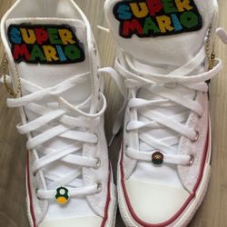 Custom White Converse Super Mario 7y 8W 6.5 m