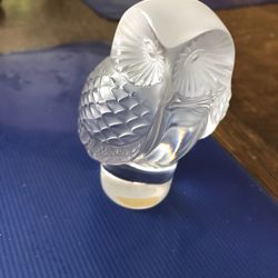 Lalique Owl Paperweight 