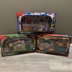 Mega Venusaur, Mega Lucario, Mega Charizard Premium Collection Boxes 