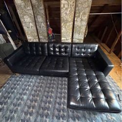 IKEA LEATHER SECTIONAL COUCH !