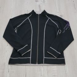 Zenergy By Chicos Black Full Zip Jacket Size 1