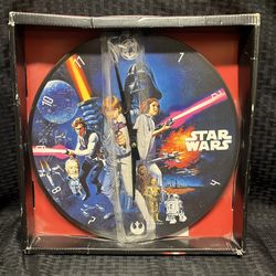 NEW - Star Wars A New Hope 13.5” Wood Wall Clock 