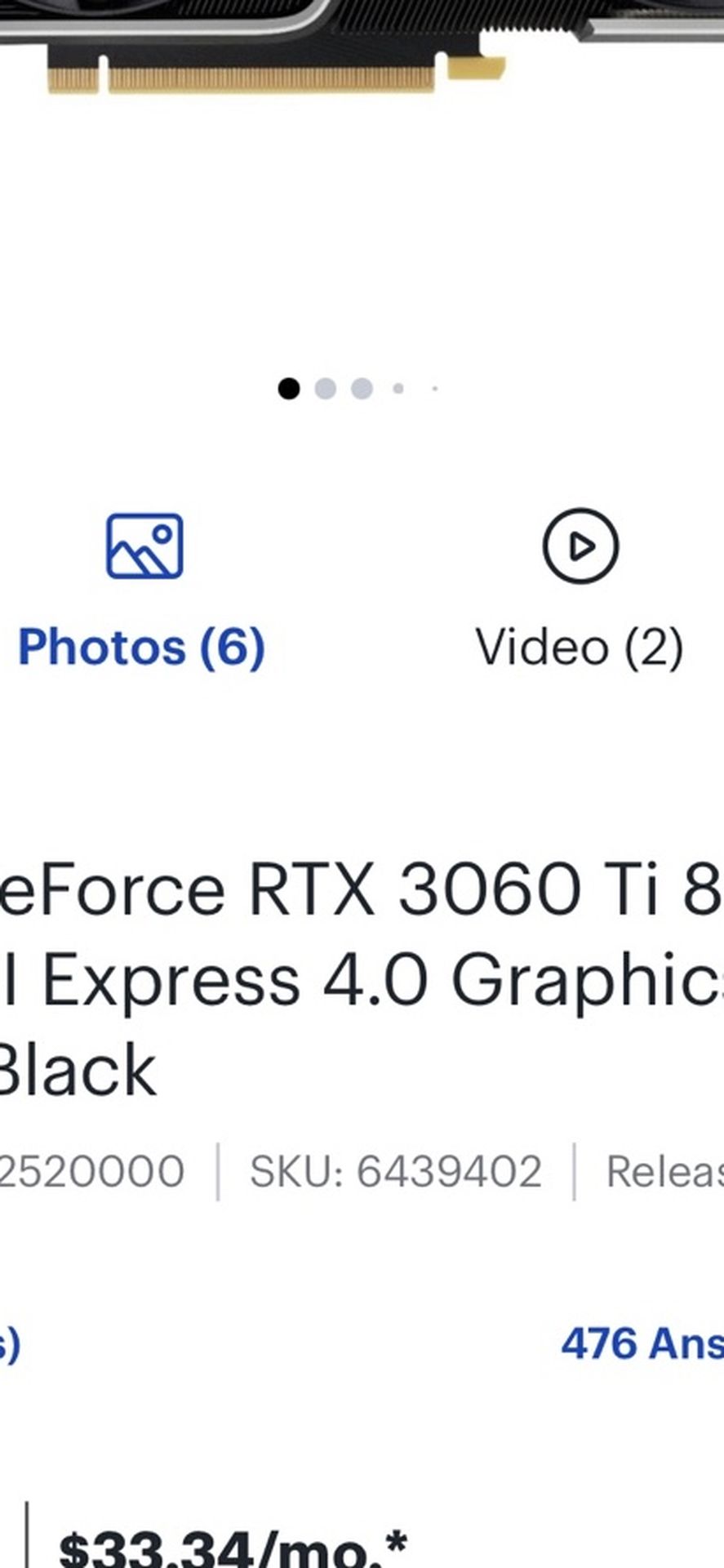 Nvidia Rtx 3060ti FE Brand New