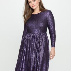 Sequins Fit And Flare Dress/14 P/ Eloquii