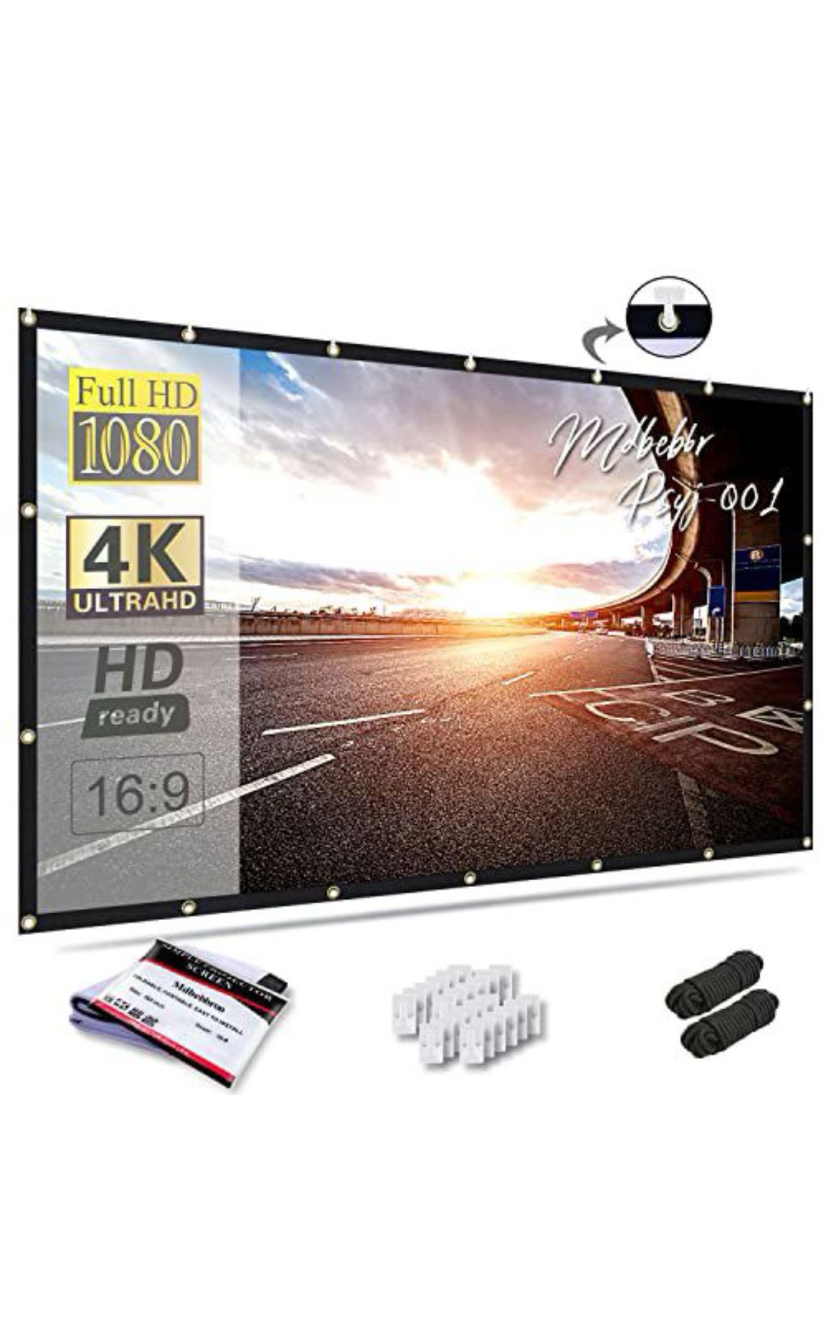 New Upgraded 150" 4K 16:9 HD Portable  Movie Screen Anti-Crease Projector Screen $20 OBO