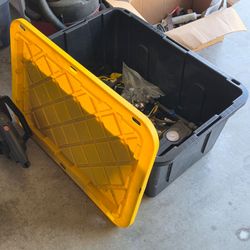 Large plastic tote, storage
