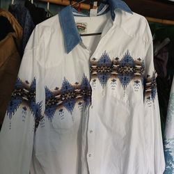 Cow boy long-sleeved button up