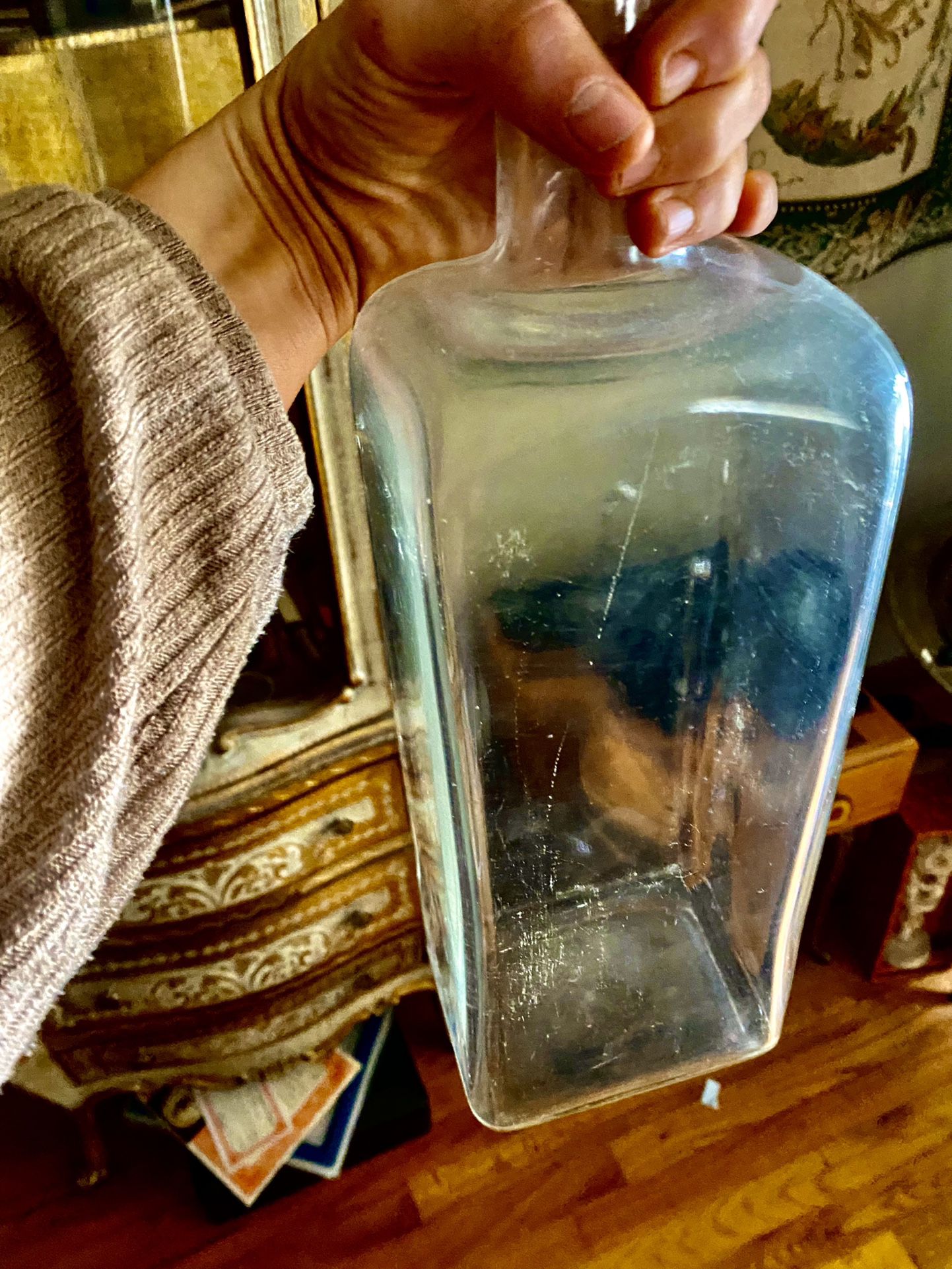 Antique Vintage Large Glass Bottle 