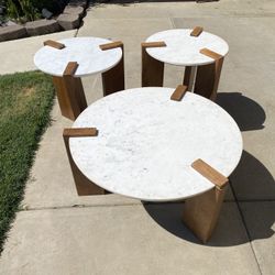 Coffee Table Set Marble On Top 