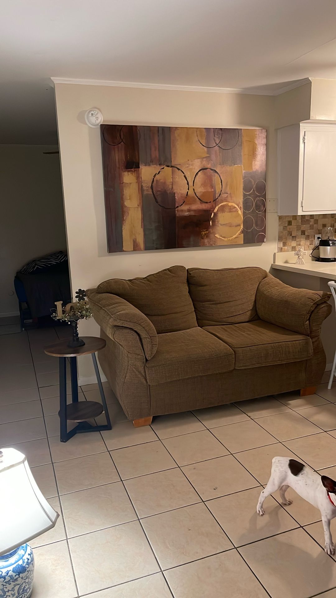 Love Seat, Canvas Picture & End Table