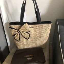 Kate Spade  Belle Place Women Straw Tote  19.9 h x 17w x 5.9 drop length
