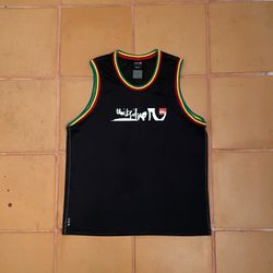 Quiksilver 90’s/2000’s Rasta Mesh Tank Top Size L Made In USA Vintage Surf Wear
