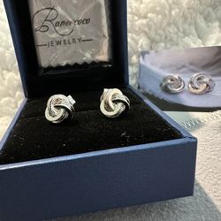 Gold plated sterling silver Love Knot stud earrings