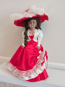 Collector Doll in Red Satin Gown