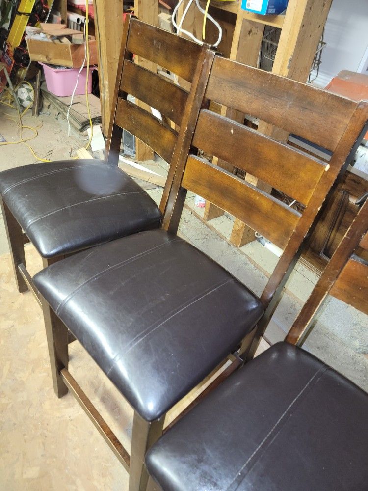 4 Nice Solid Wood Bar Stools Chairs $15