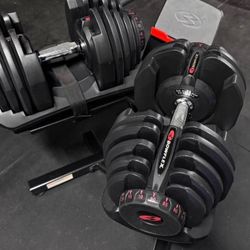 Bowflex SelectTech 1090 Adjustable Dumbbells + Stand (10–90 lbs Each)