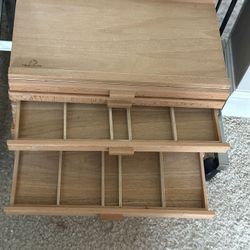 Art Supply Storage. Wood 2 Boxes Stacked 