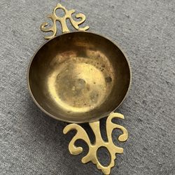 Brass Porringer, Two handled shallow bowl, Used in Medieval Times