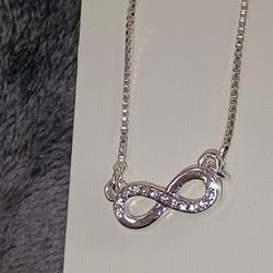 Sterling Silver Infinity Necklace And Ring Set