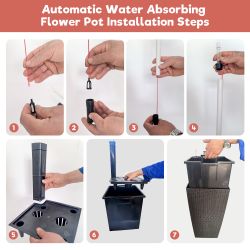 30 in Tall Large Flower Pots Planter with Self-Watering Drainage Holes&Inner Trays Indoor Outdoor Plant Pot with Drain Holes, Water Level Monitor, Inn