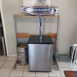 Kegerator with budlight neon light