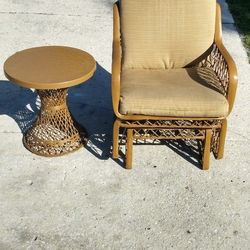 Spun Fiberglass Rocking Chair And Table 