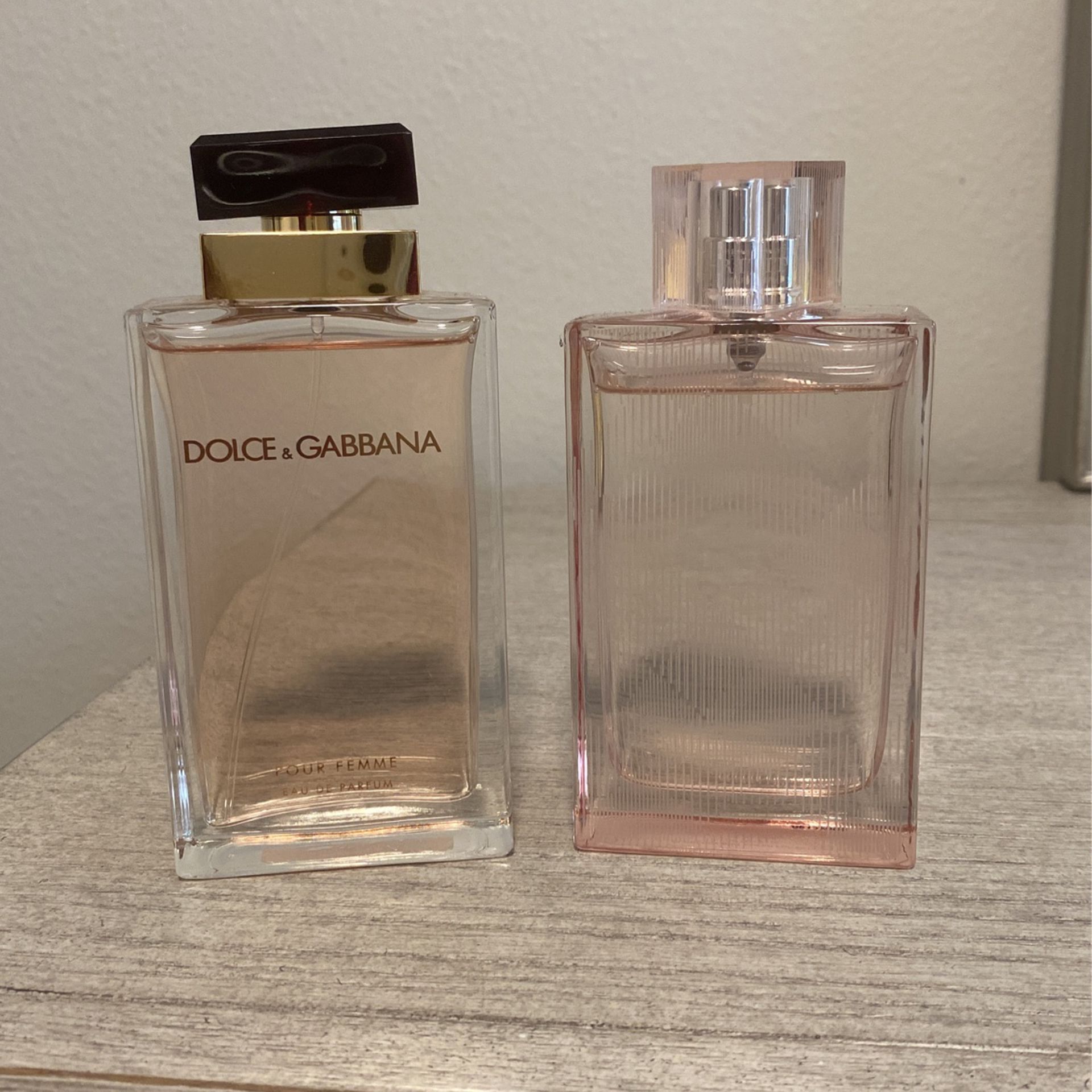 Bundle Of 2 Burberry Brit Sheer For Her EDT 3.3fl and Dolce &Gabbana Pour Femme Edp 3.3fl Oz