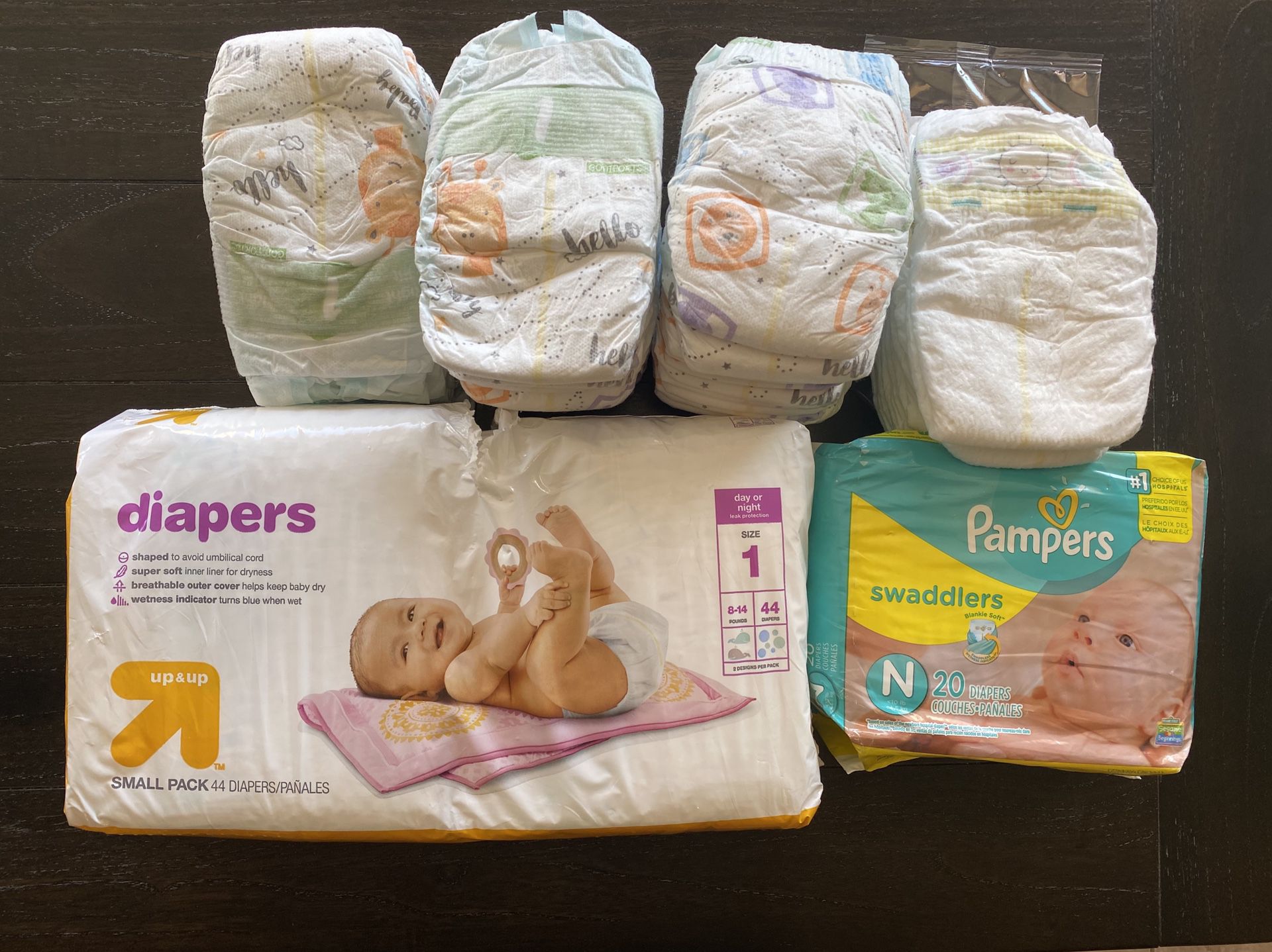 Newborn and Size 1 Diaper Lot