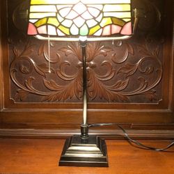 Tiffany Stained Glass Banker's Lamp OBO