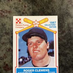 1987 Roger Clemens Boston Red Sox Ralston Purina Collectors’ Edition Card #10/15