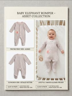 CARTER'S 3-MONTH BABY FLEECE FOOTIE ROMPER - ELEPHANT APPLIQUÉ - EUC