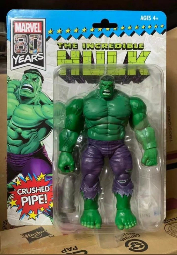 Exclusive SDCC Marvel Legends 9 Inch Hulk Collectible Action Figure Toy in Retro Packaging