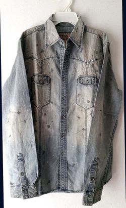 Guess Denim Long Sleeve Shirt Size Medium