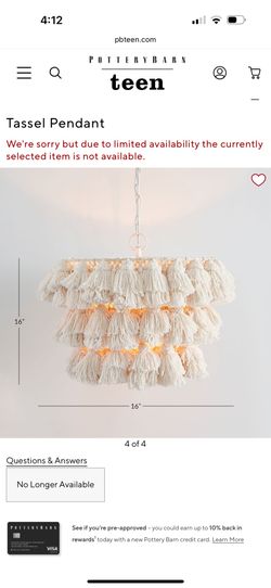 Pottery Barn Tassel Light