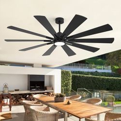 Breezary - 72-Inch Modern Ceiling Fan With LED, Quiet DC Motor, Remote Control