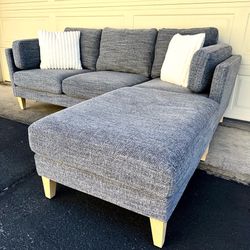 Gray World Market Sectional Couch Sofa