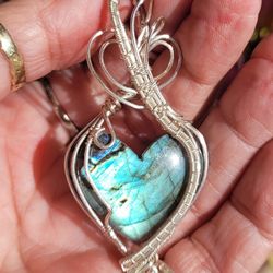 ONE OF A KINDNATURAL STONE HEART PENDANTS