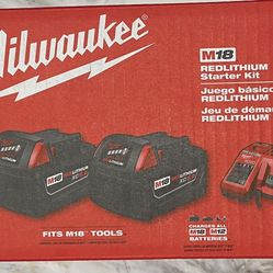 Milwaukee M18 5.0 Ah Batteries And Charger 