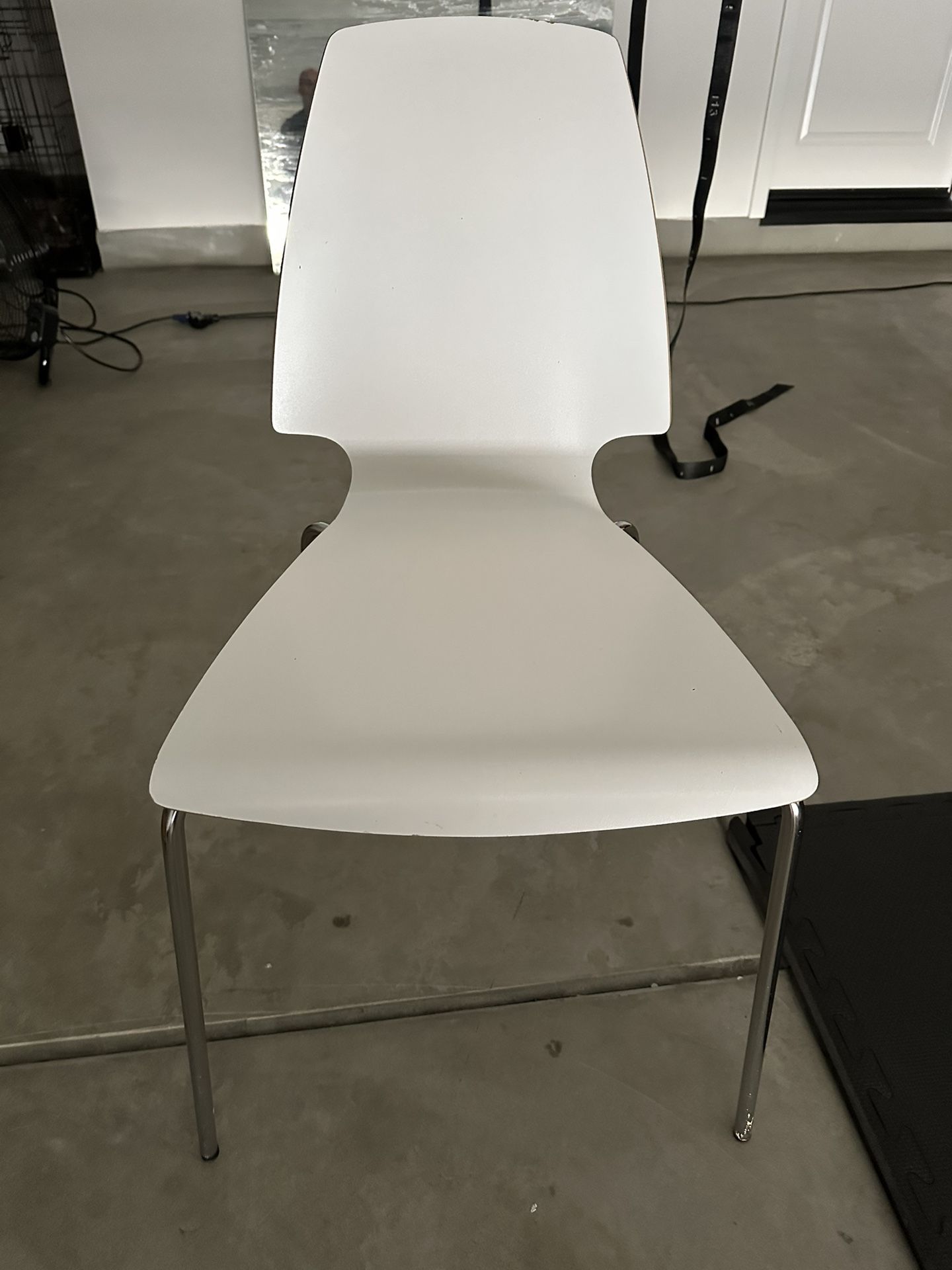 White Solid Wooden Ikea Chair