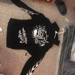 NINTH flame hoodie black