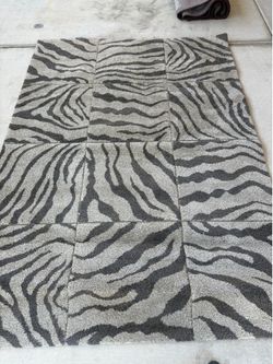 Zebra print rug