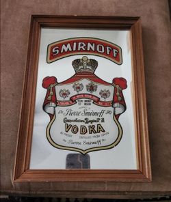 Smirnoff Vodka Framed Bar Mirror