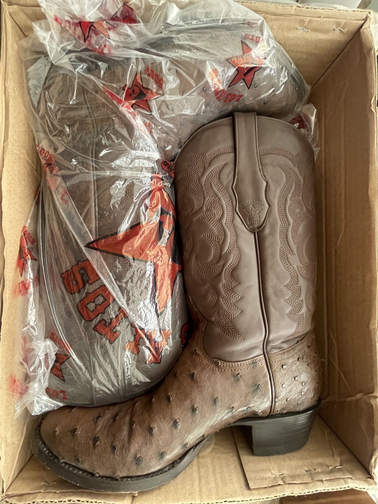 Los Altos Ostrich leather boots