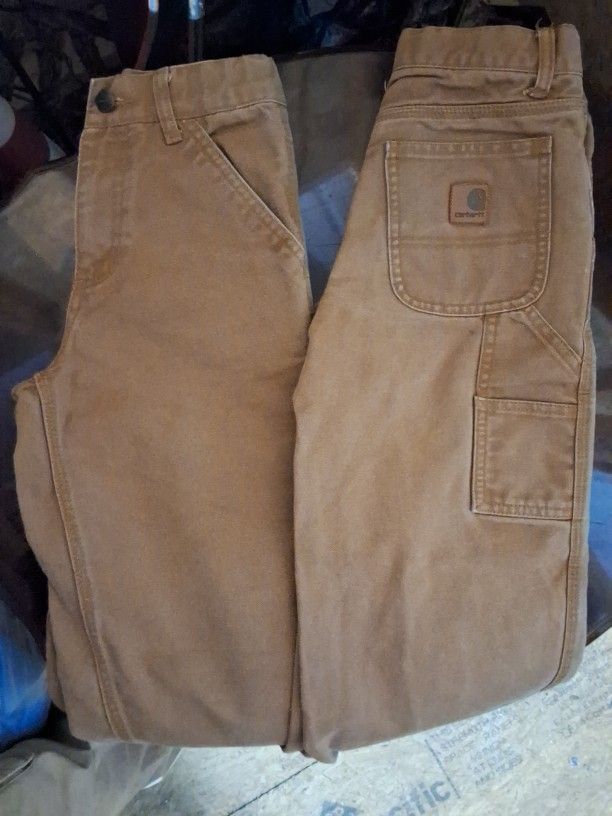 Two Pairs Of Carhartt Size 10 Kids Pants Brand New